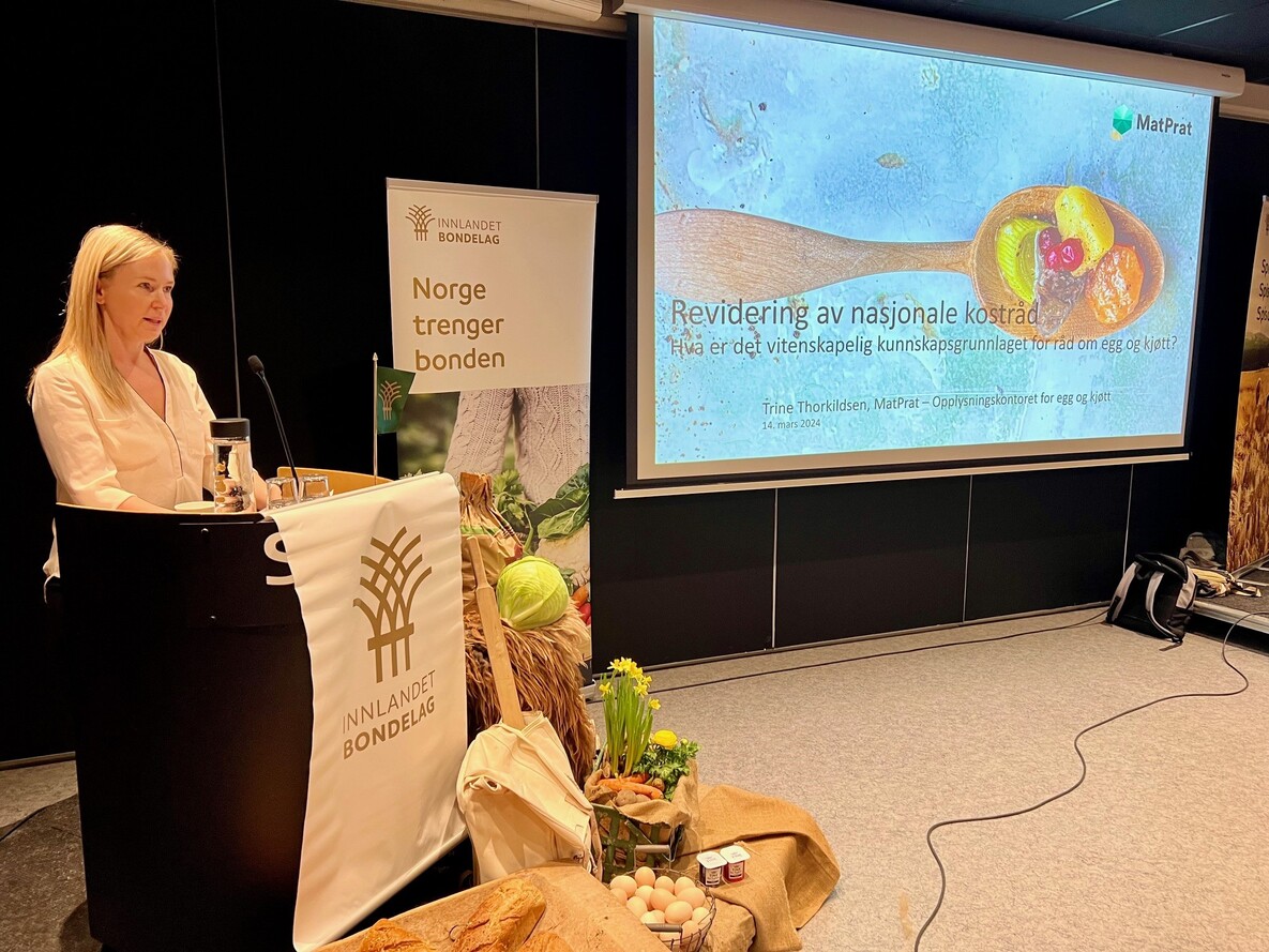 Trine Thorkildsen, fagsjef ernæring, bærekraft og dyrevelferd i MatPrat – Opplysningskontoret for egg og kjøtt. 