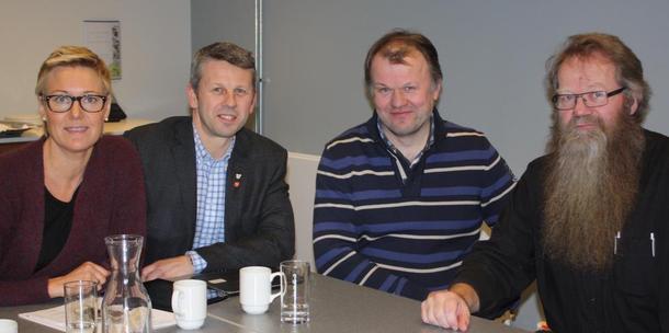 Fylkesrådene Anne Marit Mevassvik og Terje Søvik møtte Johan Kristian Daling, Nord-Trøndelag Bondelag, og Inge Staldvik, Nord-Trøndelag Bonde- og småbrukarlag.