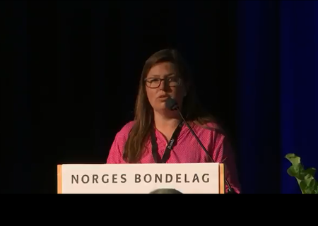 Kristina Hegge under årsmøtet i Norges Bondelag
