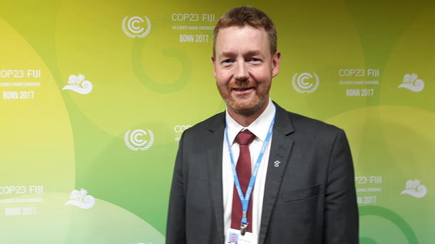 Bjørn Gimming på klimaforhandlinger i Bonn 2017.