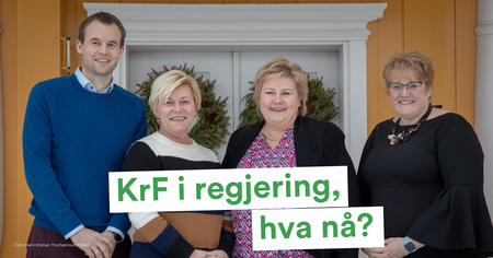 KrF inn i den borgerlige regjeringa. Foto: Hans Kristian Thorbjørnsen/ Høyre